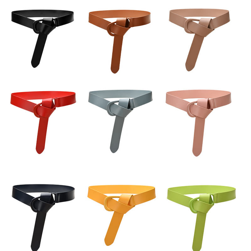 Cintura semplice larga per donna Cintura con nodo in pelle