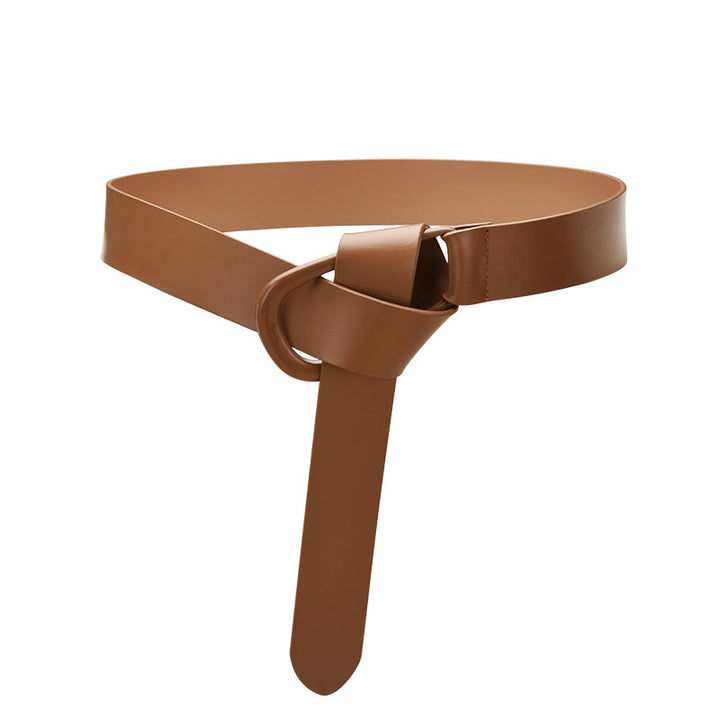 Cintura semplice larga per donna Cintura con nodo in pelle