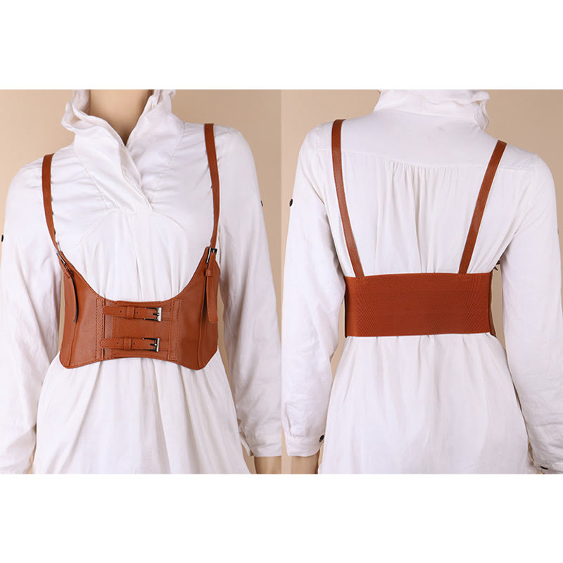 Cintura da corsetto con cinturino punk, bretelle da donna
