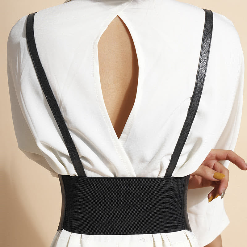 Cintura da corsetto con cinturino punk, bretelle da donna