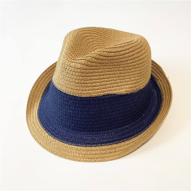 Cappello di paglia Fedora divertente con colori abbinati per l'estate