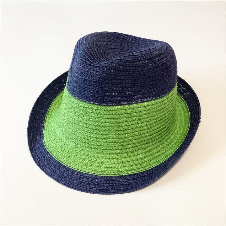 Cappello di paglia Fedora divertente con colori abbinati per l'estate