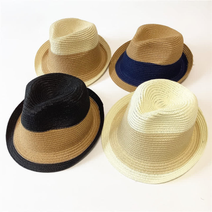 Cappello di paglia Fedora divertente con colori abbinati per l'estate