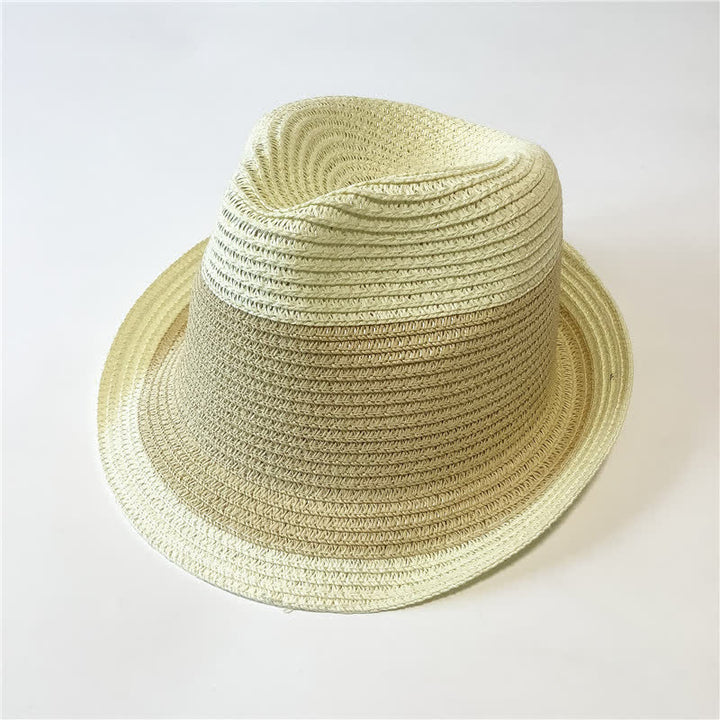 Cappello di paglia Fedora divertente con colori abbinati per l'estate