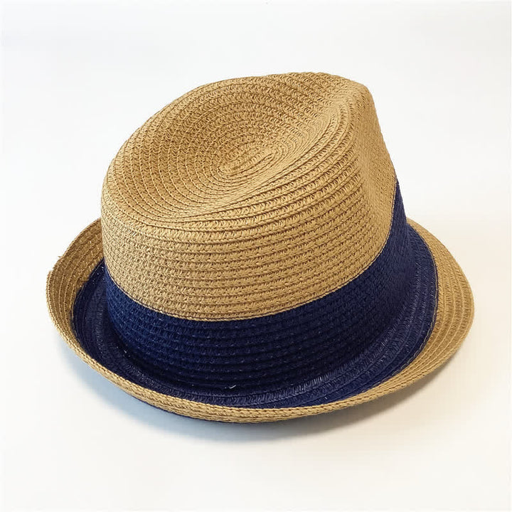 Cappello di paglia Fedora divertente con colori abbinati per l'estate