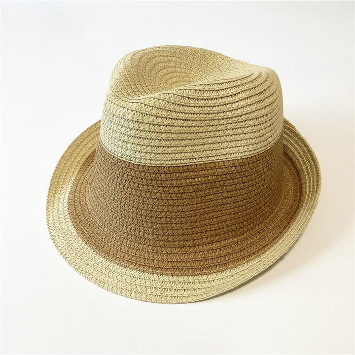Cappello di paglia Fedora divertente con colori abbinati per l'estate
