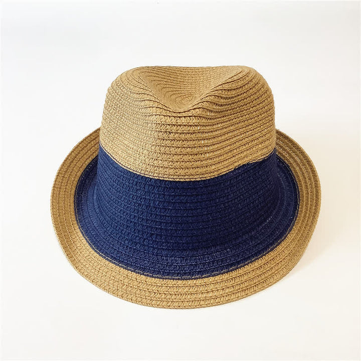 Cappello di paglia Fedora divertente con colori abbinati per l'estate