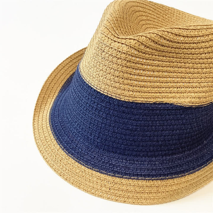 Cappello di paglia Fedora divertente con colori abbinati per l'estate