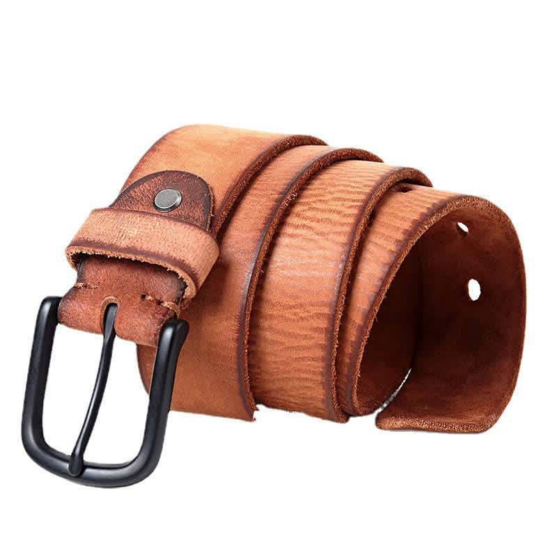 Cintura da uomo in pelle lucida opaca in stile minimalista