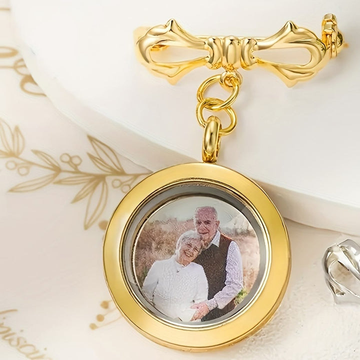 Personalizza la tua spilla con fiocco fotografico, spilla commemorativa in metallo
