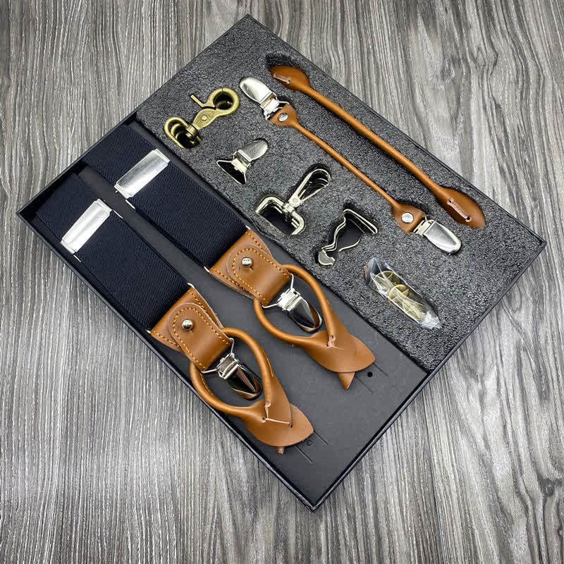 Set di 8 bretelle regolabili con fibbia combinabile in tinta unita