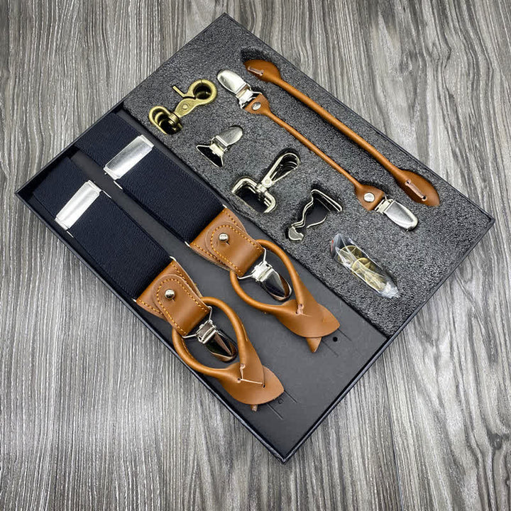 Set di 8 bretelle regolabili con fibbia combinabile in tinta unita