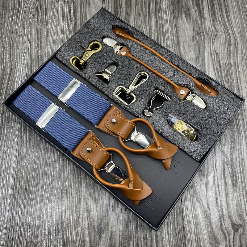 Set di 8 bretelle regolabili con fibbia combinabile in tinta unita