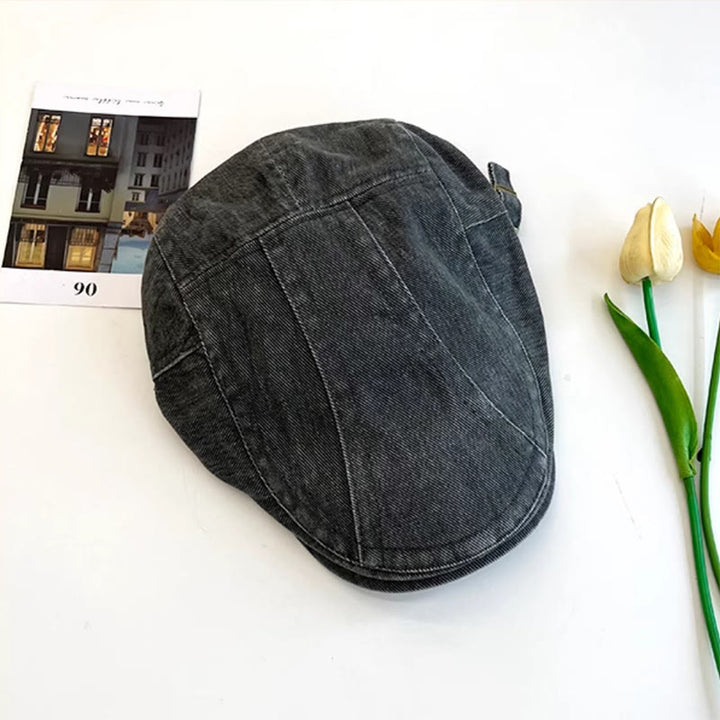 Berretto da baseball in cotone lavato denim stile newsboy retrò americano