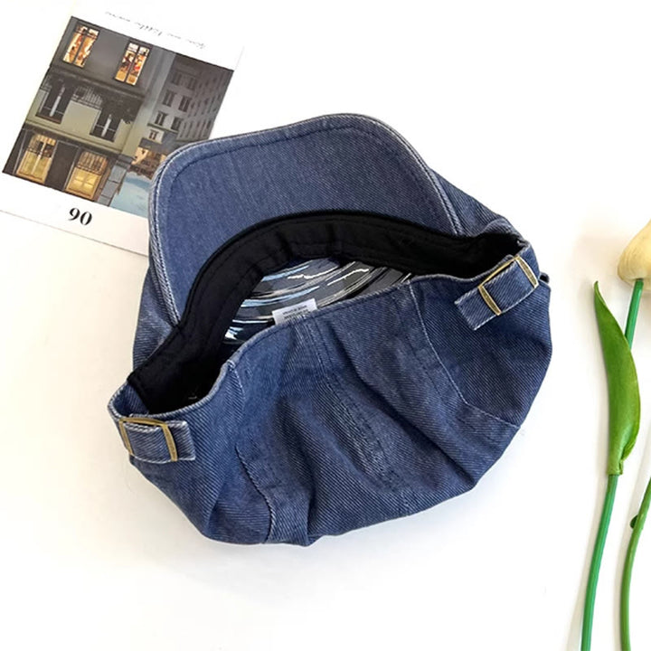 Berretto da baseball in cotone lavato denim stile newsboy retrò americano