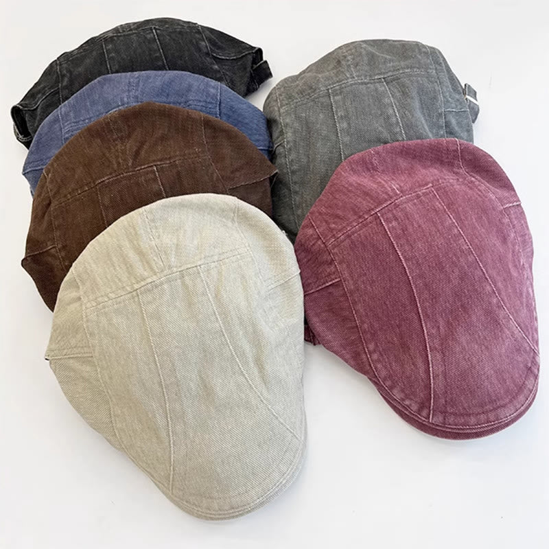 Berretto da baseball in cotone lavato denim stile newsboy retrò americano