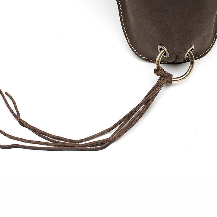 Borsa a tracolla in vera pelle di cavallo pazzo con testa di mucca