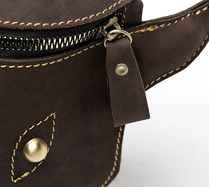Borsa a tracolla in vera pelle di cavallo pazzo con testa di mucca