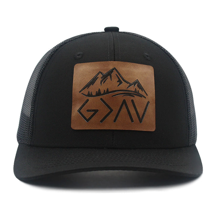 Cappello da camionista regolabile "Dio è più grande degli alti e bassi"