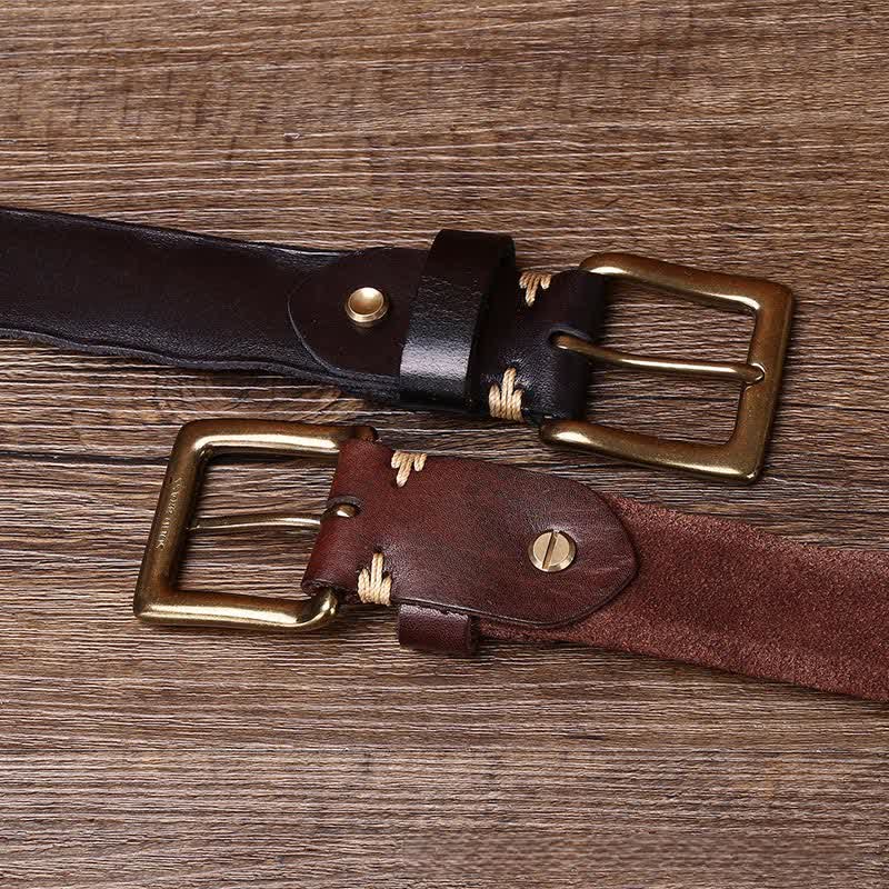 Cintura in pelle intrecciata a mano senza fori