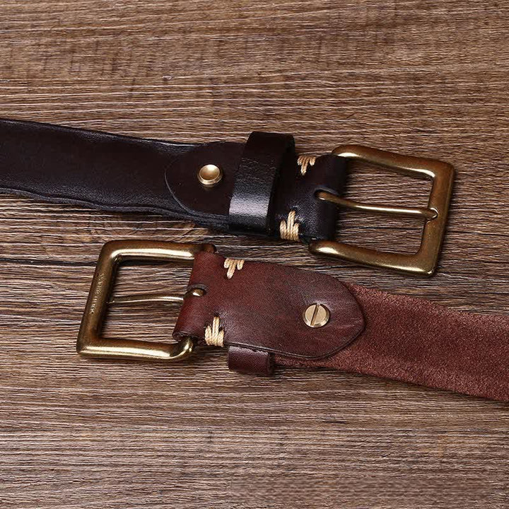 Cintura in pelle intrecciata a mano senza fori