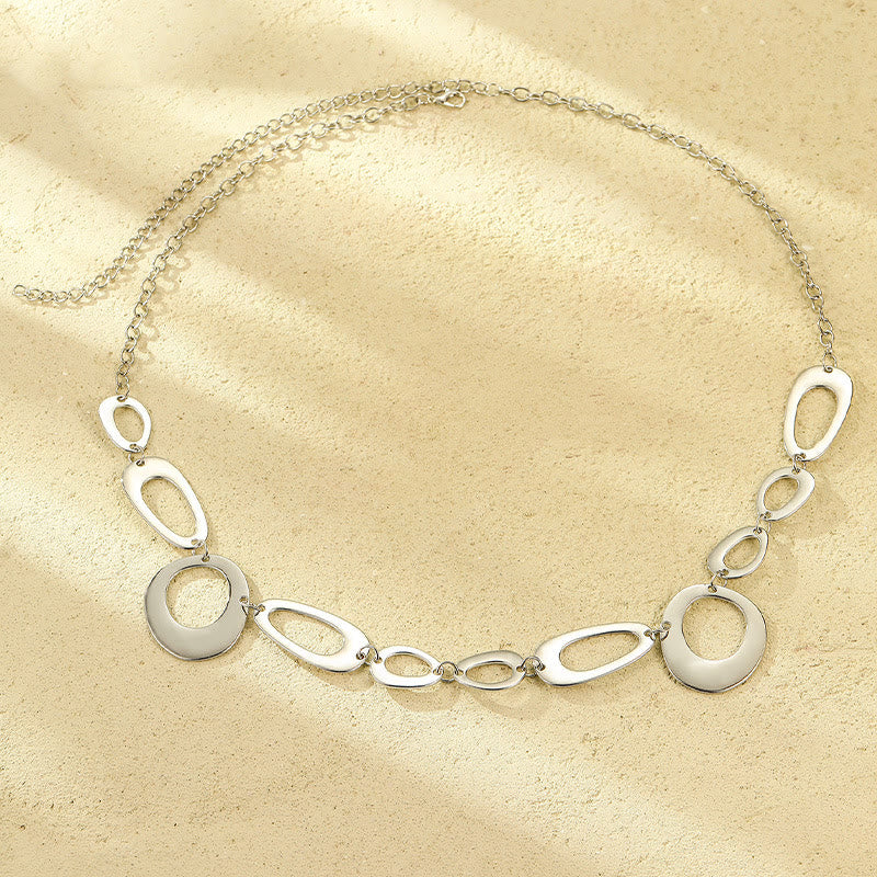Cintura con catena ad anello in argento da donna, in metallo
