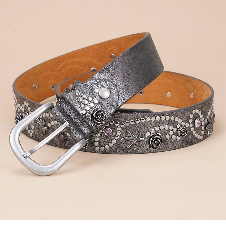 Cintura con fibbia ad ardiglione da donna in stile western da cowgirl