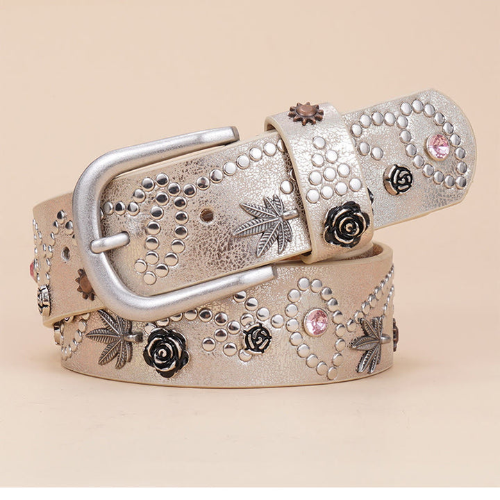 Cintura con fibbia ad ardiglione da donna in stile western da cowgirl