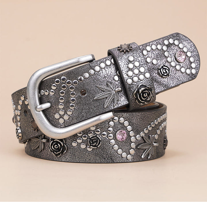 Cintura con fibbia ad ardiglione da donna in stile western da cowgirl