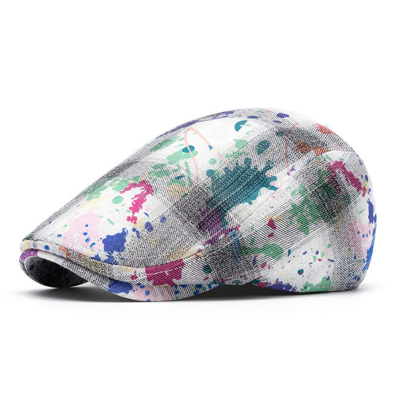 Cappello basco in cotone tinto a nodi con motivo graffiti