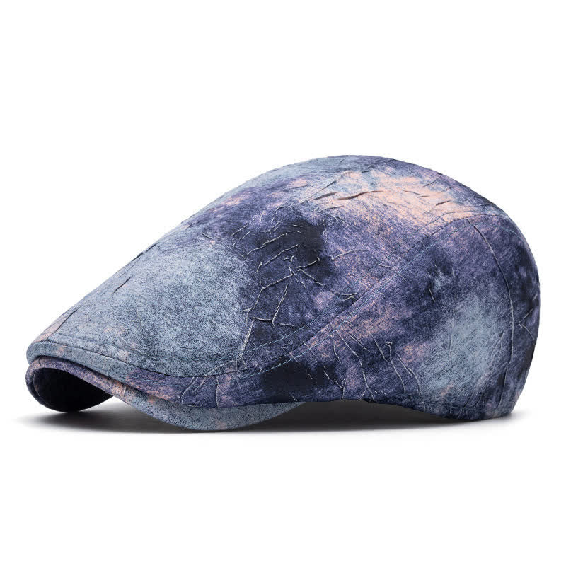 Cappello basco in cotone tinto a nodi con motivo graffiti