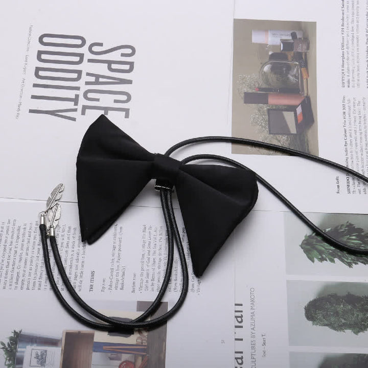 Cravatta a farfalla oversize nera e bianca creativa Bolo Tie