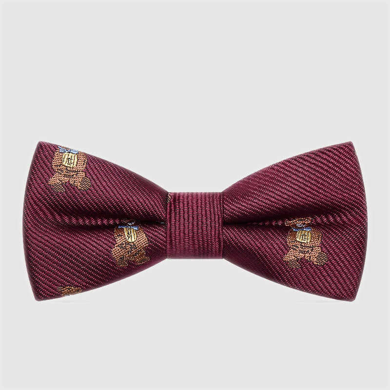 Papillon in twill con orsetto di peluche birichino per bambini