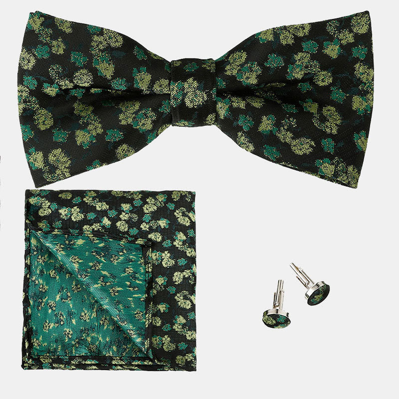 Set di 3 cravatte a farfalla con motivo floreale a rosa da uomo