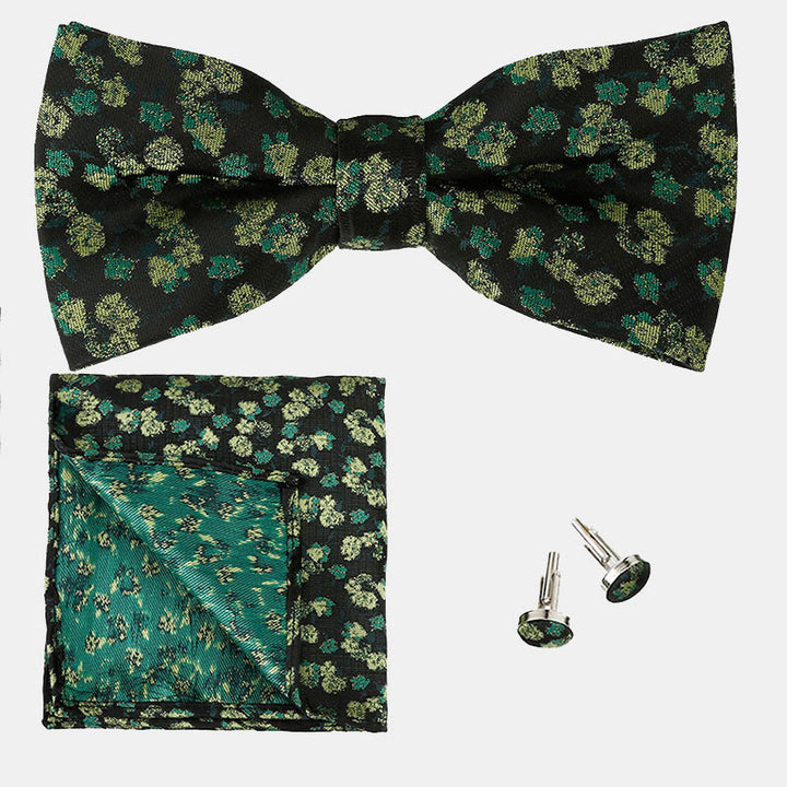 Set di 3 cravatte a farfalla con motivo floreale a rosa da uomo