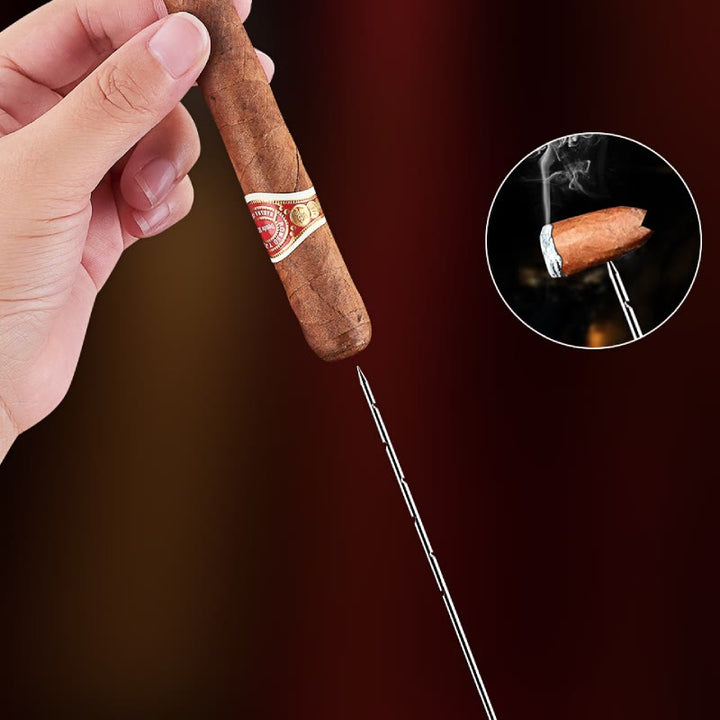 Accendino 3 in 1 a triplo bruciatore con perforatore per sigari e fa per sigari integrati