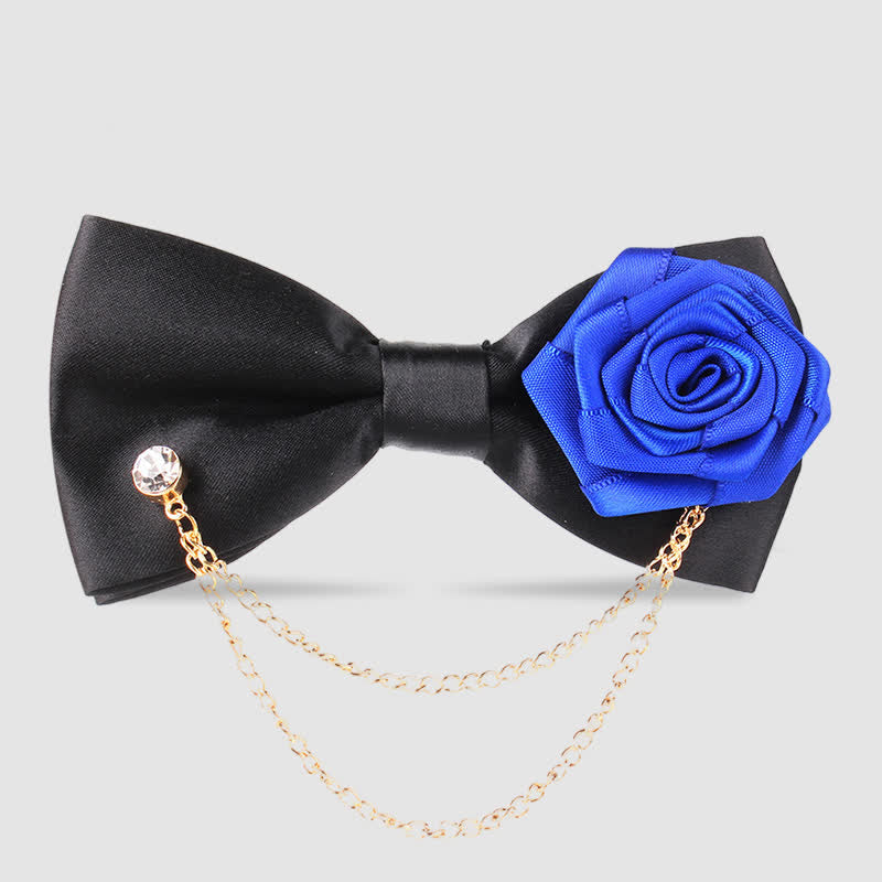 Papillon elegante da uomo con decorazione a catena dorata e rosa