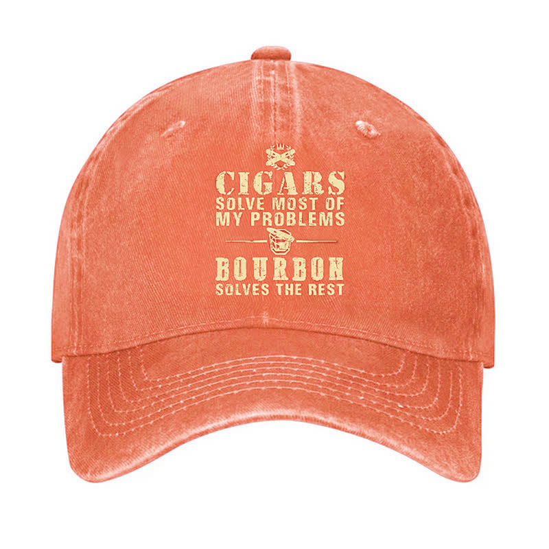 Cappellino da baseball regolabile Bourbon Solve The Rest Problems