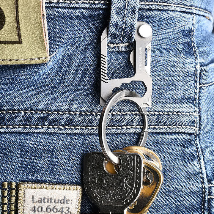 Portachiavi mini coltello pieghevole multifunzionale 6 in 1
