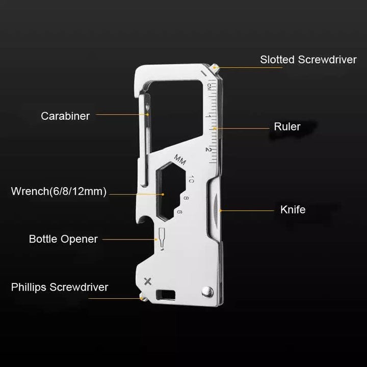 Portachiavi mini pieghevole portatile EDC da esterno 6 in 1