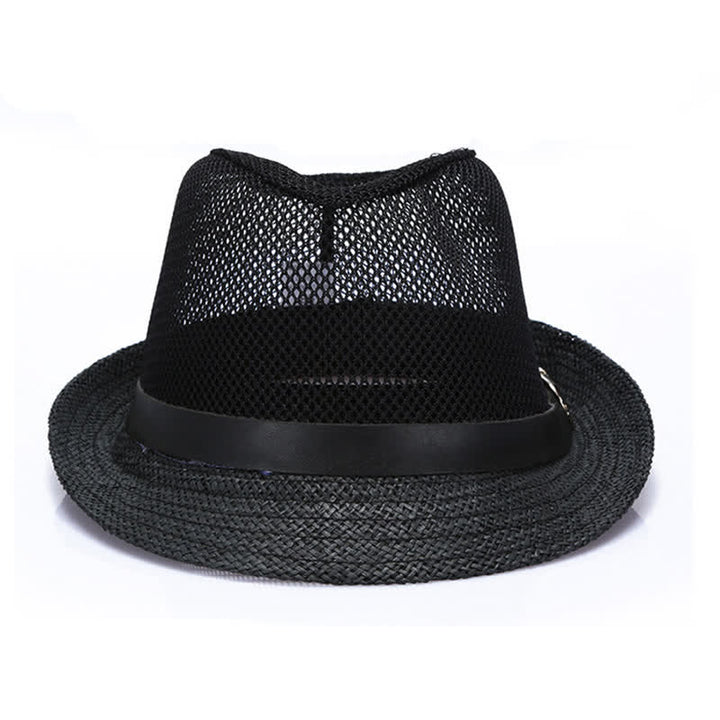 Cappello da uomo in paglia di Panama con motivo semplice e traforato