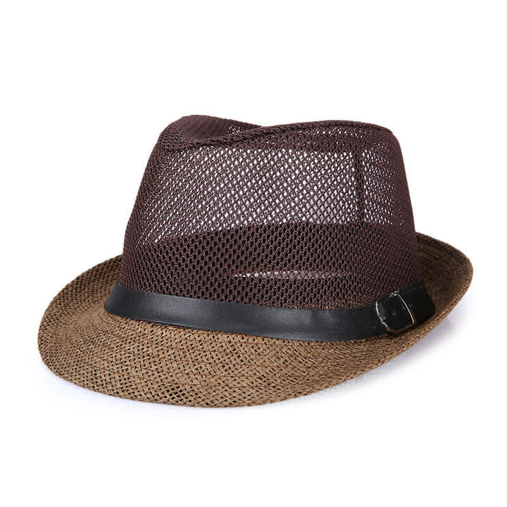 Cappello da uomo in paglia di Panama con motivo semplice e traforato