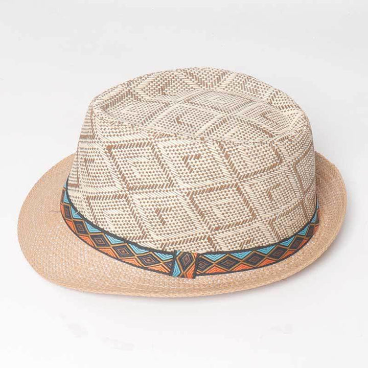 Cappello estivo da uomo in stile etnico intrecciato da streetwear