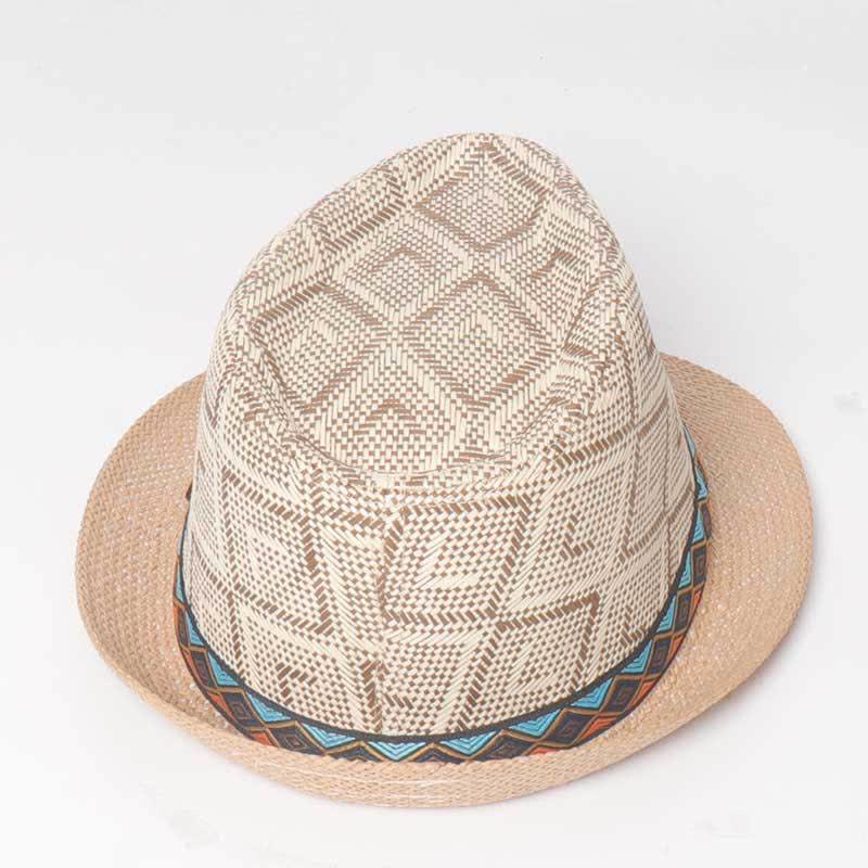 Cappello estivo da uomo in stile etnico intrecciato da streetwear