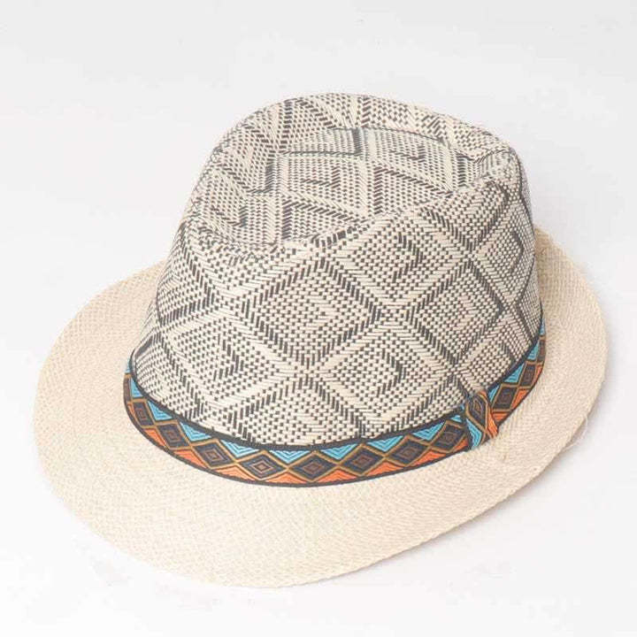Cappello estivo da uomo in stile etnico intrecciato da streetwear