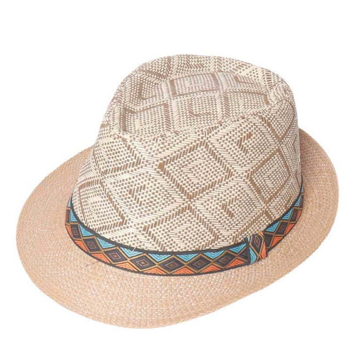 Cappello estivo da uomo in stile etnico intrecciato da streetwear
