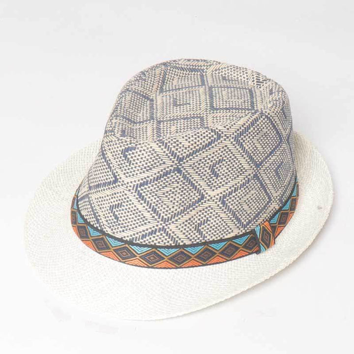 Cappello estivo da uomo in stile etnico intrecciato da streetwear