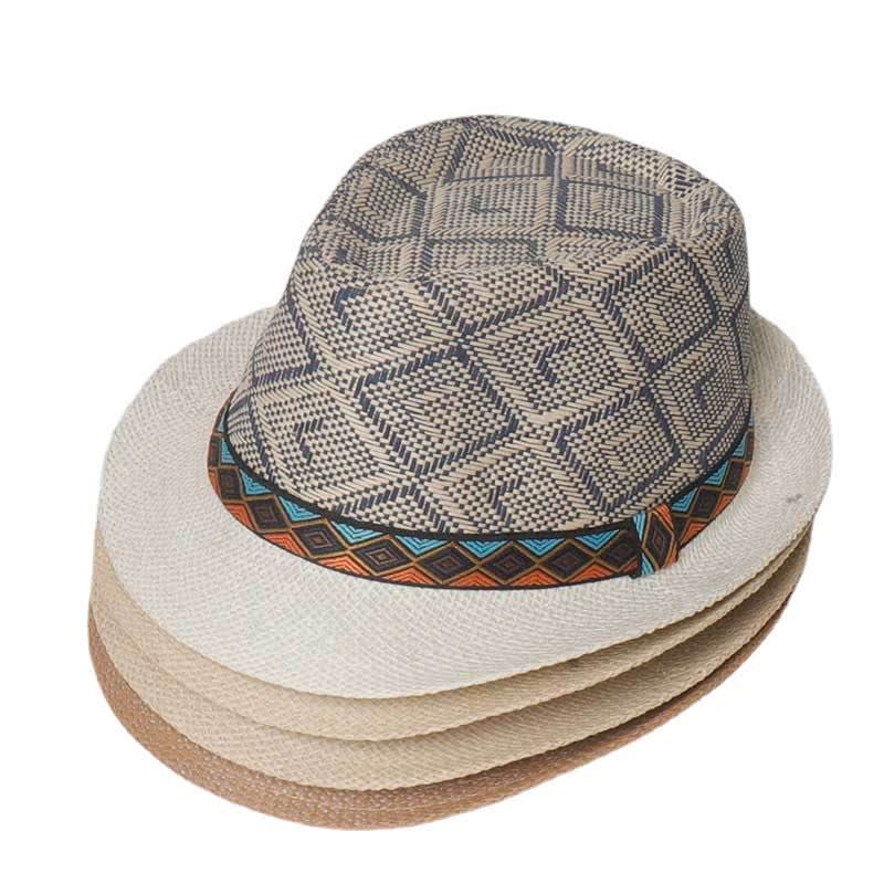 Cappello estivo da uomo in stile etnico intrecciato da streetwear