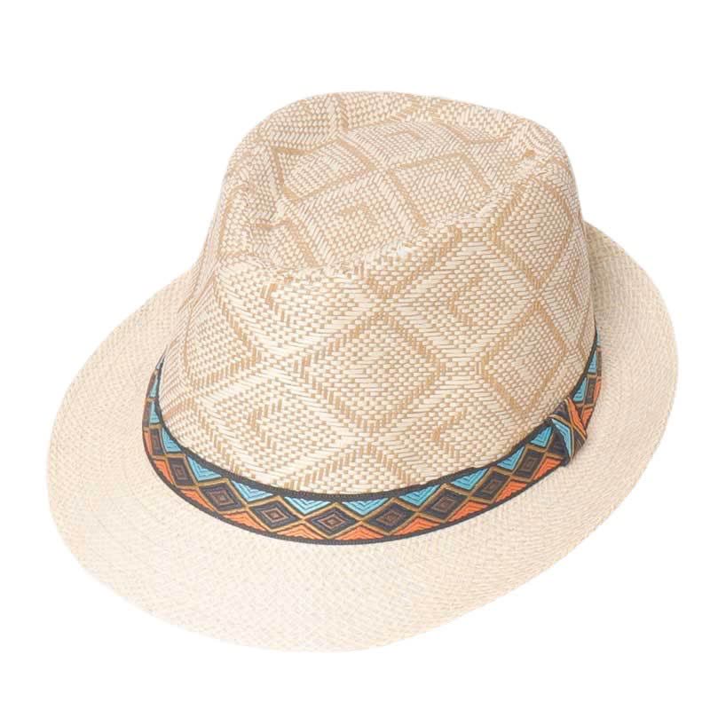 Cappello estivo da uomo in stile etnico intrecciato da streetwear