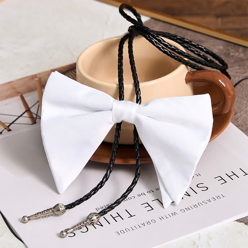 Cravatta a farfalla oversize nera e bianca creativa Bolo Tie